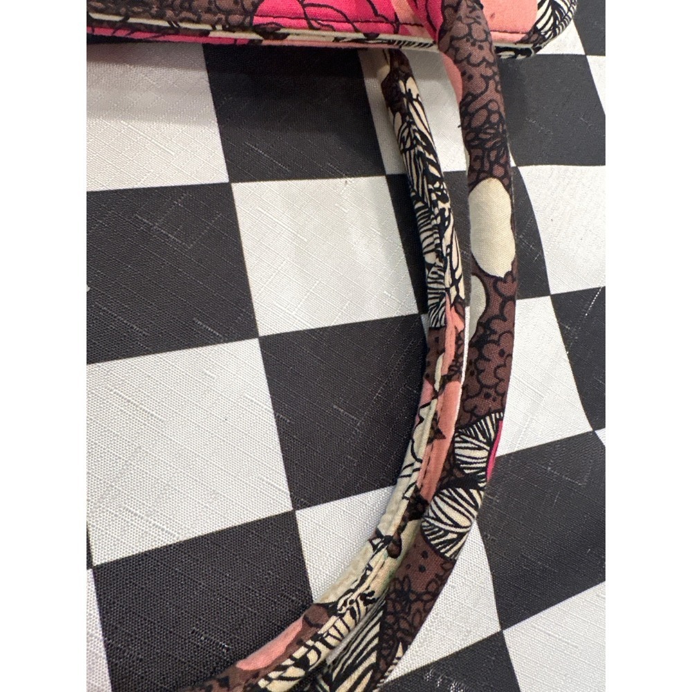 Vera Bradley Quilted Floral  Mocha Rouge Shoulder Bag Pink Brown Cream purse - Picture 9 of 9